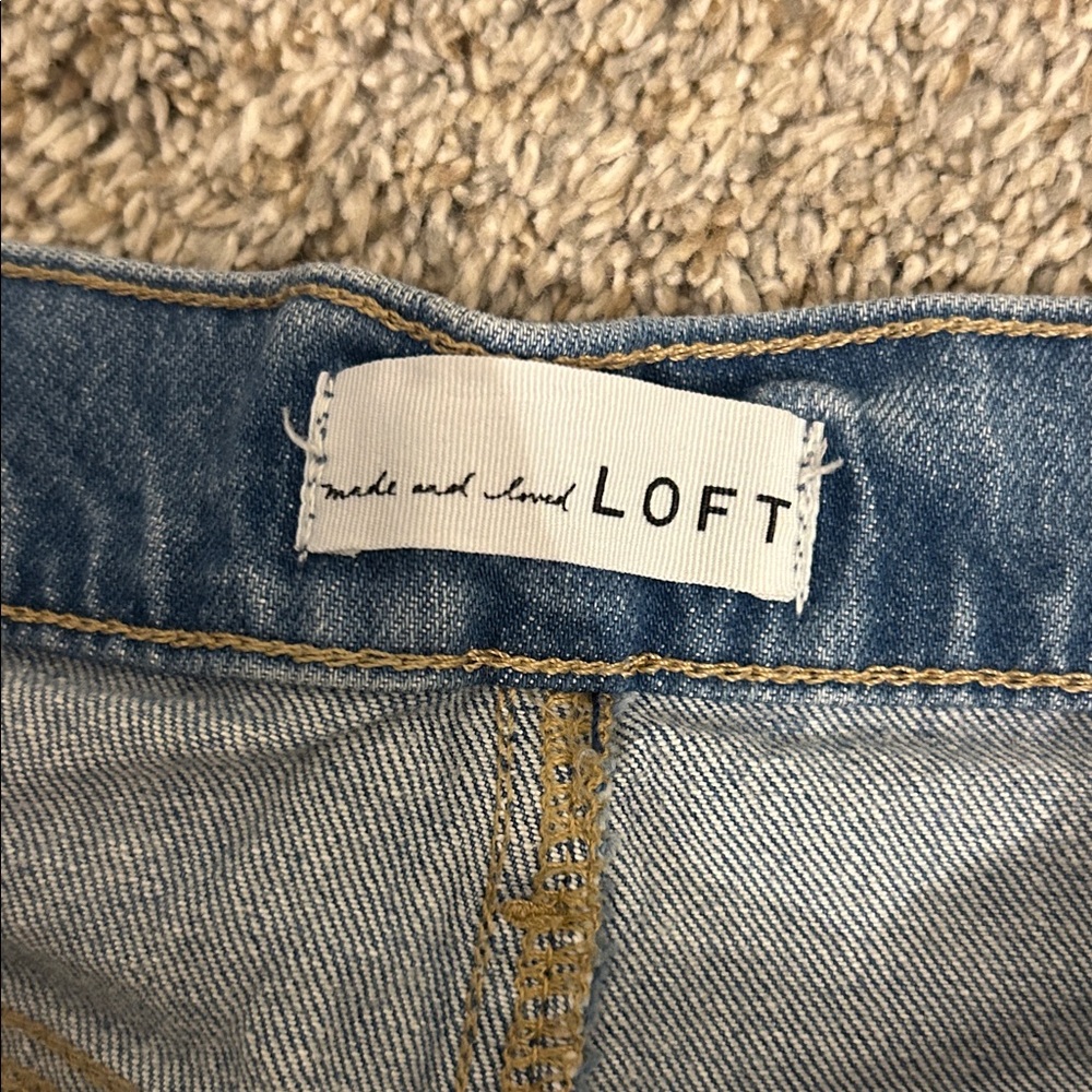 LOFT Blue Distressed Ankle Jeans - Picture 2 of 5